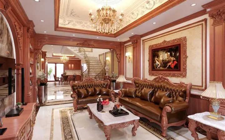 Mẫu Nội Thất Biệt Thự Mái Thái 3 Tầng Cổ Điển