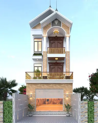 Nhà Phố 1 Trệt 2 Lầu Mái Thái Diện Tích 5x15m Hiện Đại