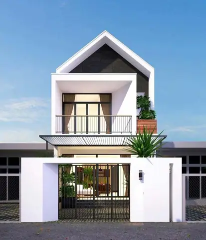 Mau Nha 2 Tang Mat Tien Ngang 5m Dep