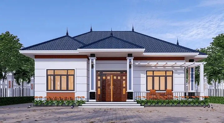 Mẫu Nhà Cấp 4 120m2 3 Phòng Ngủ 1 Thờ Mái Nhật