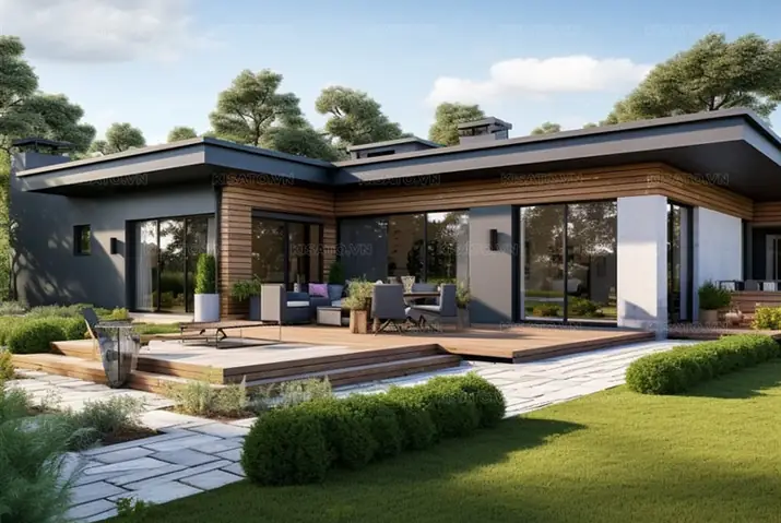 Mẫu Nhà Cấp 4 120m2 3 Phòng Ngủ 1 Thờ Mái Bằng