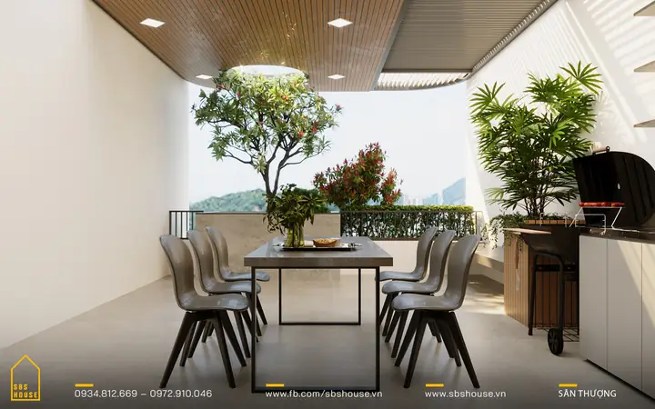 Mẫu Nhà Ống 3 Tầng Có Sân Thượng Đẹp