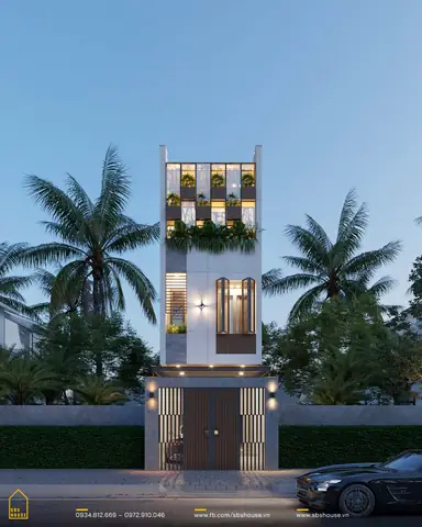 Mẫu Nhà 3 Tầng 1 Tum Có Sân Thượng