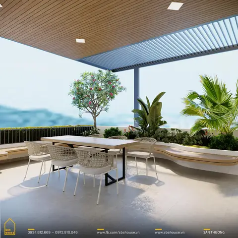 Mẫu Thiết Kế Nhà 3 Tầng Có Sân Thượng Hiện Đại