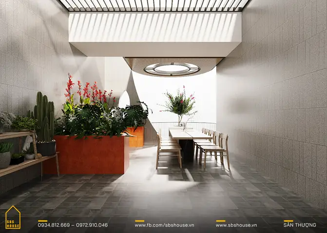 Mẫu Thiết Kế Nhà 3 Tầng Có Sân Thượng Mặt Tiền 6m