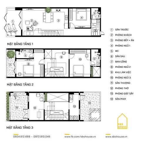 Mẫu Nhà Ống 3 Tầng 5x16m Có Sân Thượng Đẹp
