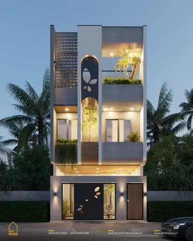Mẫu Thiết Kế Nhà 3 Tầng Có Sân Thượng Hiện Đại