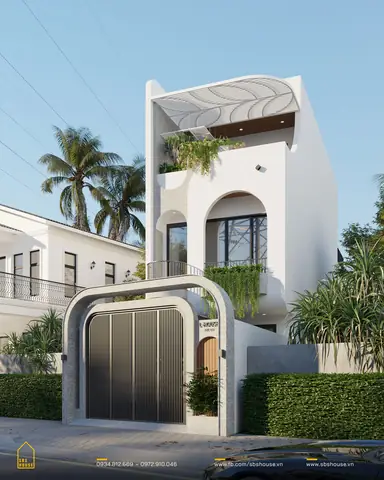 Mẫu Nhà Ống 3 Tầng Có Sân Thượng Đẹp