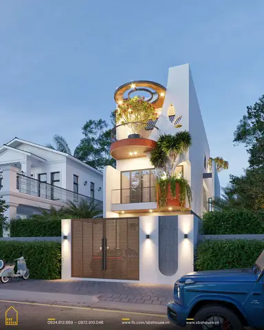 Mẫu Thiết Kế Nhà 3 Tầng Có Sân Thượng Mặt Tiền 6m