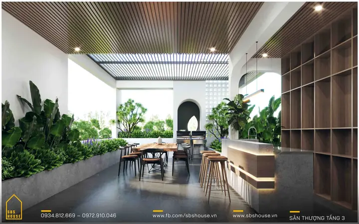 Mẫu Thiết Kế Nhà 3 Tầng Có Sân Thượng Hiện Đại