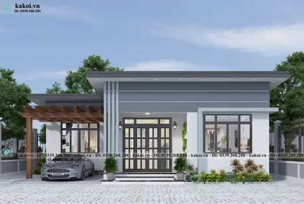 Mẫu Nhà Cấp 4 3 Phòng Ngủ 400 Triệu Mái Bằng