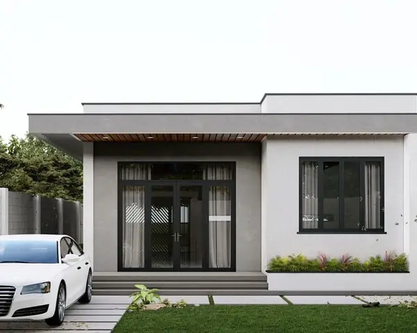 Nhà Cấp 4 Mái Bằng Có Hành Lang