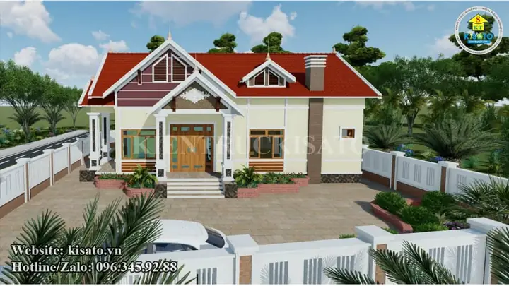 Phối Cảnh 3d Mẫu Nhà Cấp 4 Đẹp Mái Thái 3 Phòng Ngu Đẹp Tại Hải Phòng