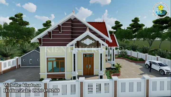 Phối Cảnh 3d Mẫu Nhà Cấp 4 Đẹp Mái Thái 3 Phòng Ngu Đẹp Tại Hải Phòng