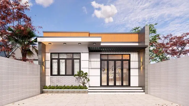 13. Mẫu Nhà Vườn Cấp 4 Nông Thôn Mái Bằng