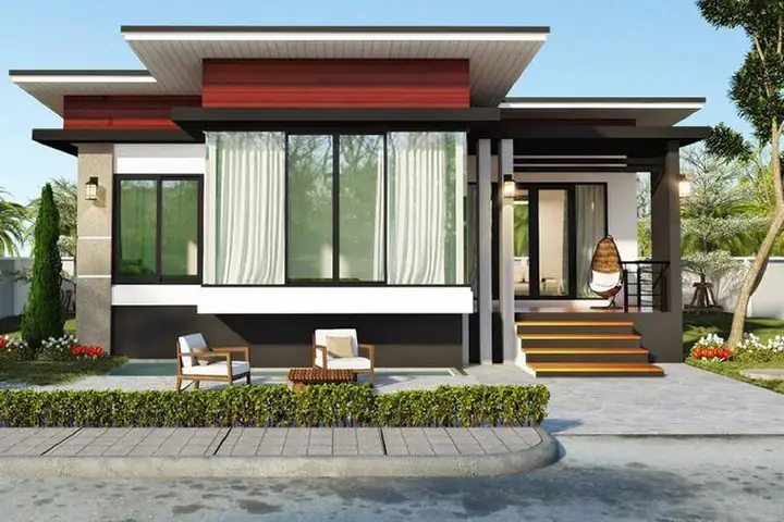 13. Mẫu Nhà Vườn Cấp 4 Nông Thôn Mái Bằng