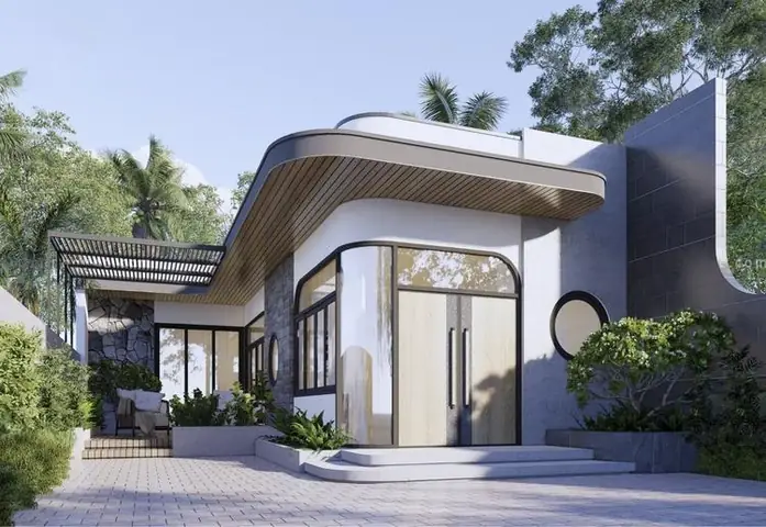 24. Mẫu Nhà Cấp 4 Nông Thôn Đơn Giản Chữ L