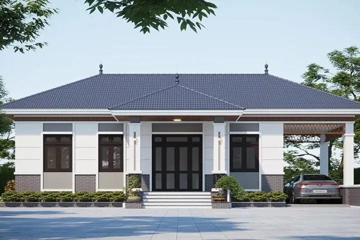 Mẫu Nhà Cấp 4 Nông Thôn Ngang