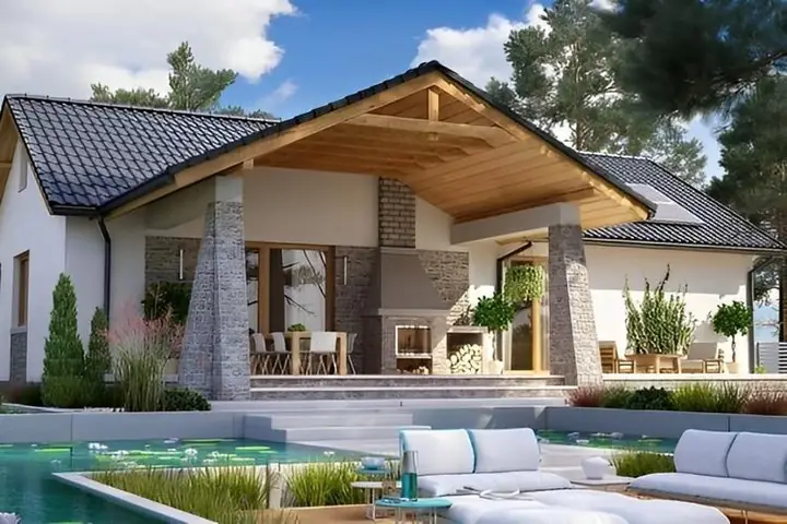 19. Mẫu Nhà Vườn Cấp 4 3 Phòng Ngủ