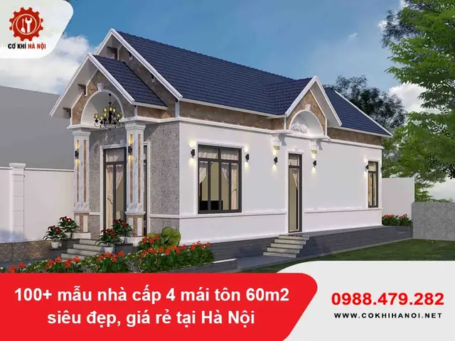 Mẫu Nhà Cấp 4 Mái Tôn 60m² Gác Lửng