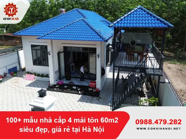 Mẫu Nhà Cấp 4 Mái Tôn 60m² Gác Lửng