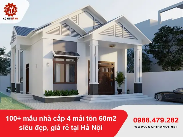 Mẫu Nhà Cấp 4 Mái Tôn 60m² Gác Lửng