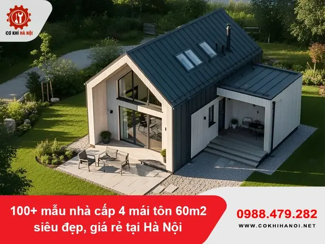 Mẫu Nhà Cấp 4 Mái Tôn 60m² Gác Lửng