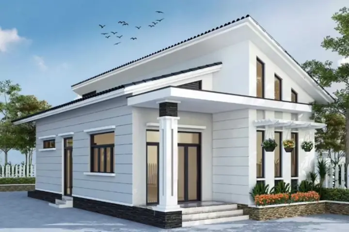 Mẫu Nhà Cấp 4 Nông Thôn 250 Triệu Với Thiết Kế Mái Lệch Độc Đáo