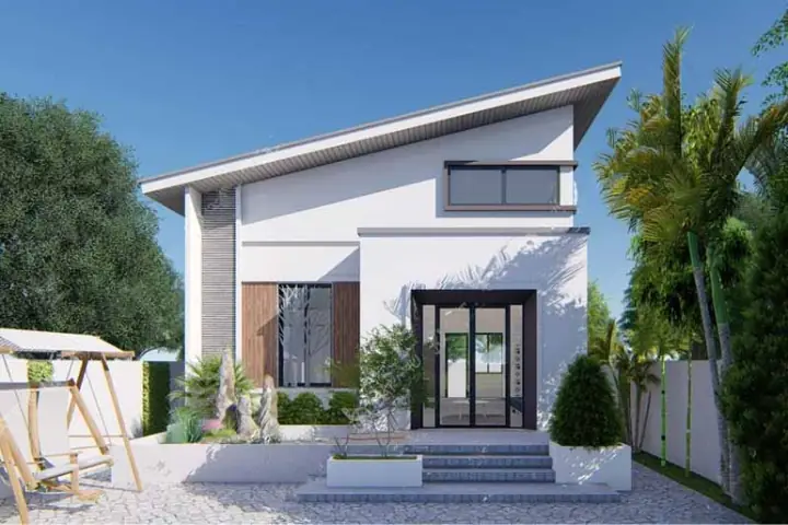 Mẫu Nhà Cấp 4 Nông Thôn 250 Triệu Với Thiết Kế Mái Lệch Độc Đáo