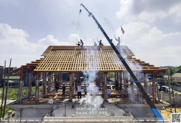 Phối Cảnh Thiết Kế 3d Toàn Bộ Công Trình Nhà Gỗ 3 Gian