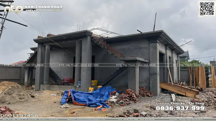 Phối Cảnh Thiết Kế 3d Toàn Bộ Công Trình Nhà Gỗ 3 Gian