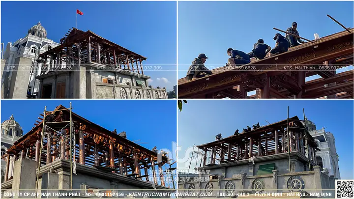 Phối Cảnh Thiết Kế 3d Toàn Bộ Công Trình Nhà Gỗ 3 Gian