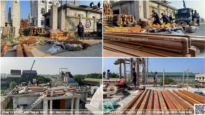 Phối Cảnh Thiết Kế 3d Toàn Bộ Công Trình Nhà Gỗ 3 Gian