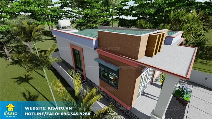 Phối Cảnh 3d Mẫu Nhà Cấp 4 Mái Bằng Nông Thôn