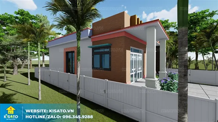 Phối Cảnh 3d Mẫu Nhà Cấp 4 Mái Bằng Nông Thôn