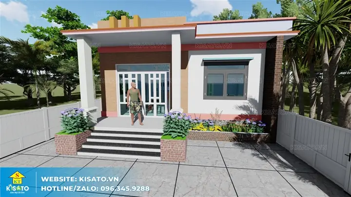 Phối Cảnh 3d Mẫu Nhà Cấp 4 Mái Bằng Nông Thôn