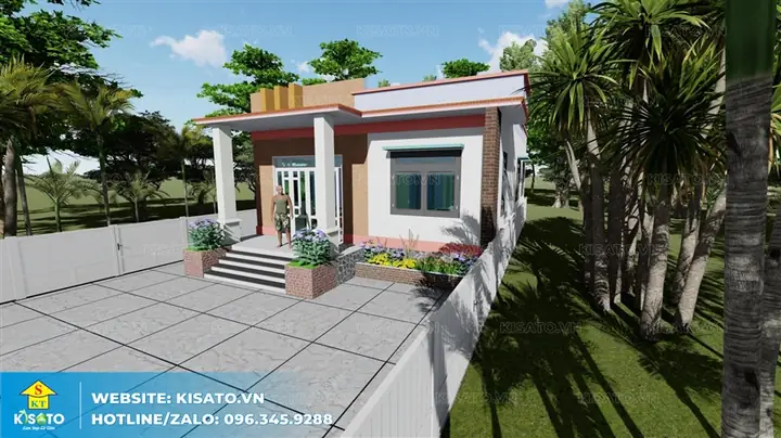 Phối Cảnh 3d Mẫu Nhà Cấp 4 Mái Bằng Nông Thôn