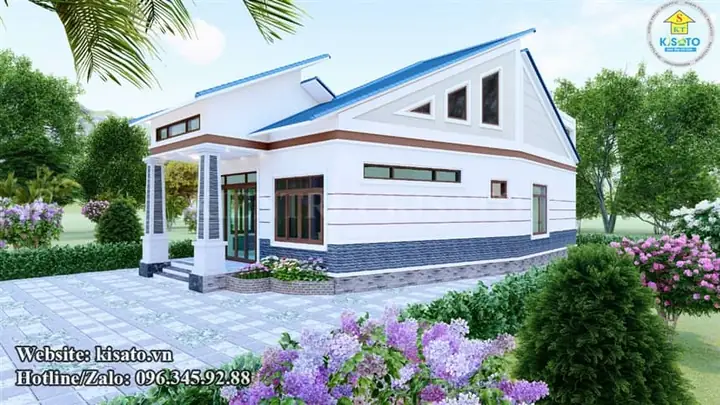 Phối Cảnh 3d Mẫu Nhà Vườn Mái Chéo Hiện Đại