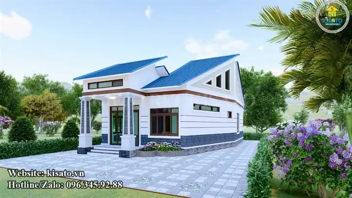 Phối Cảnh 3d Mẫu Nhà Vườn Mái Chéo Hiện Đại