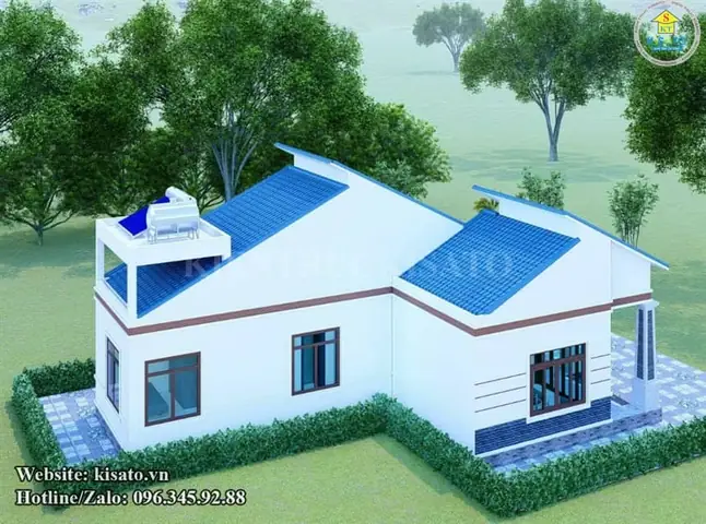 Phối Cảnh 3d Mẫu Nhà Vườn Mái Chéo Hiện Đại