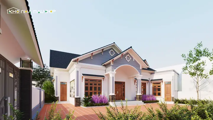 Mẫu Nhà Mái Thái 1 Tầng 2 Phòng Ngủ