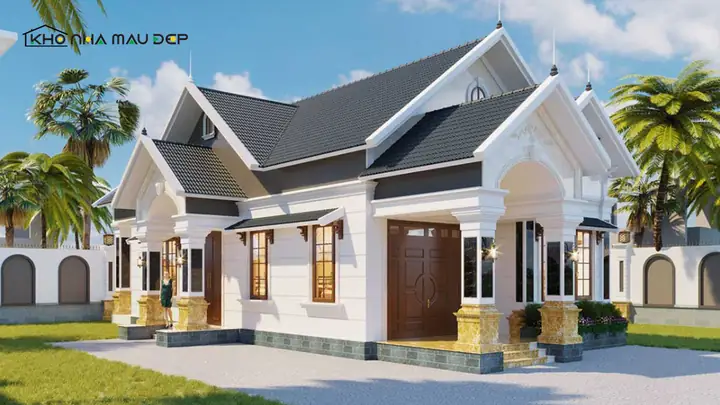 Mẫu Nhà 1 Tầng Mái Thái 60m2