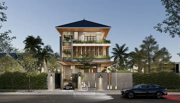 Thiết Kế Mặt Tiền Nhà Phố Hướng Tây Phong Cách Nhật Bản