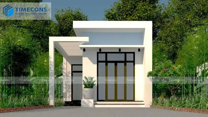 Mẫu Nhà Ống 1 Tầng 2 Phòng Ngủ Diện Tích 90m2