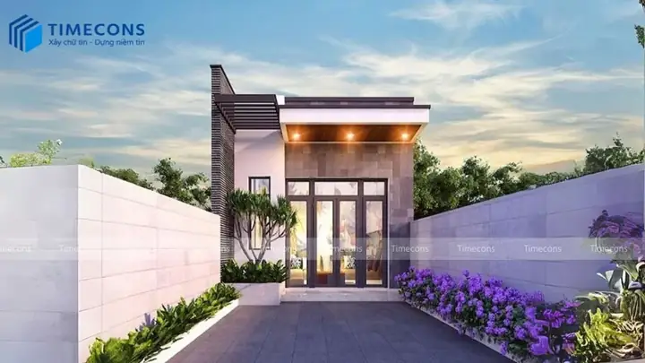 Mẫu Nhà Ống 1 Tầng 2 Phòng Ngủ Diện Tích 50m2