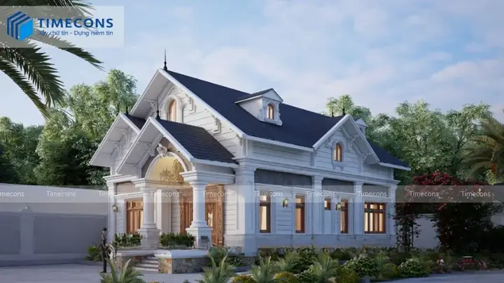 17. Mẫu Nhà Ống 1 Tầng 2 Phòng Ngủ Cổ Điển