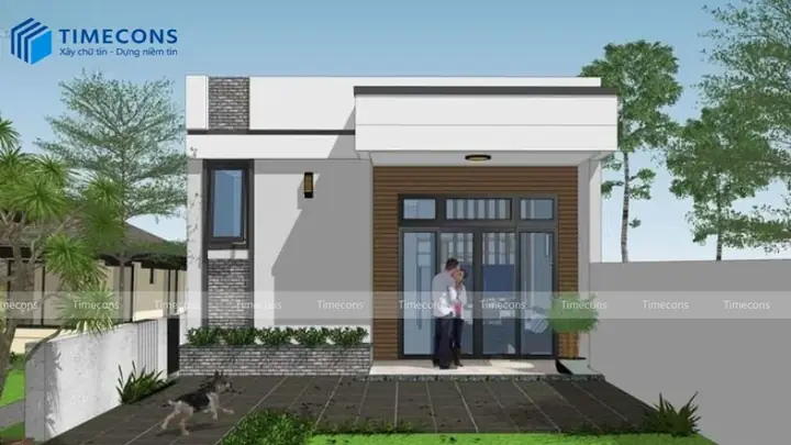 Mẫu Nhà Ống 1 Tầng 2 Phòng Ngủ Diện Tích 5x15m