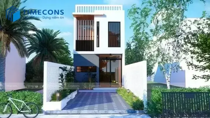 Mẫu Nhà Ống 2 Tầng Có Gác Lửng 5x20m Nhiều Cây Xanh Mẫu Nhà Ống 2 Tầng Có Gác Lửng 5x20m Nhiều Cây Xanh