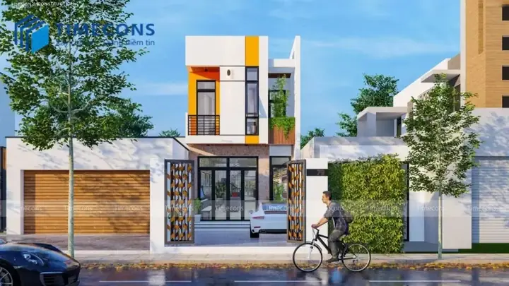 Mẫu Nhà Ống 2 Tầng Có Gác Lửng 5x20m Đơn Giản Mẫu Nhà Ống 2 Tầng Có Gác Lửng 5x20m Đơn Giản