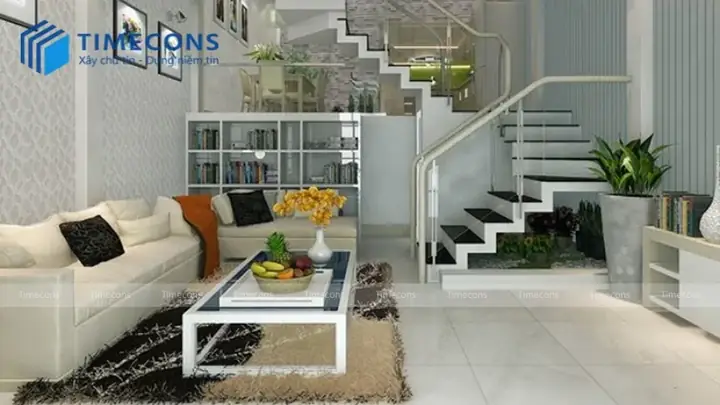 Mẫu Nhà Ống 2 Tầng Có Gác Lửng 5x20m Đơn Giản Mẫu Nhà Ống 2 Tầng Có Gác Lửng 5x20m Đơn Giản